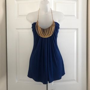 Sleeveless Sky top with chain halter